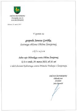 Žalna seja - vabilo